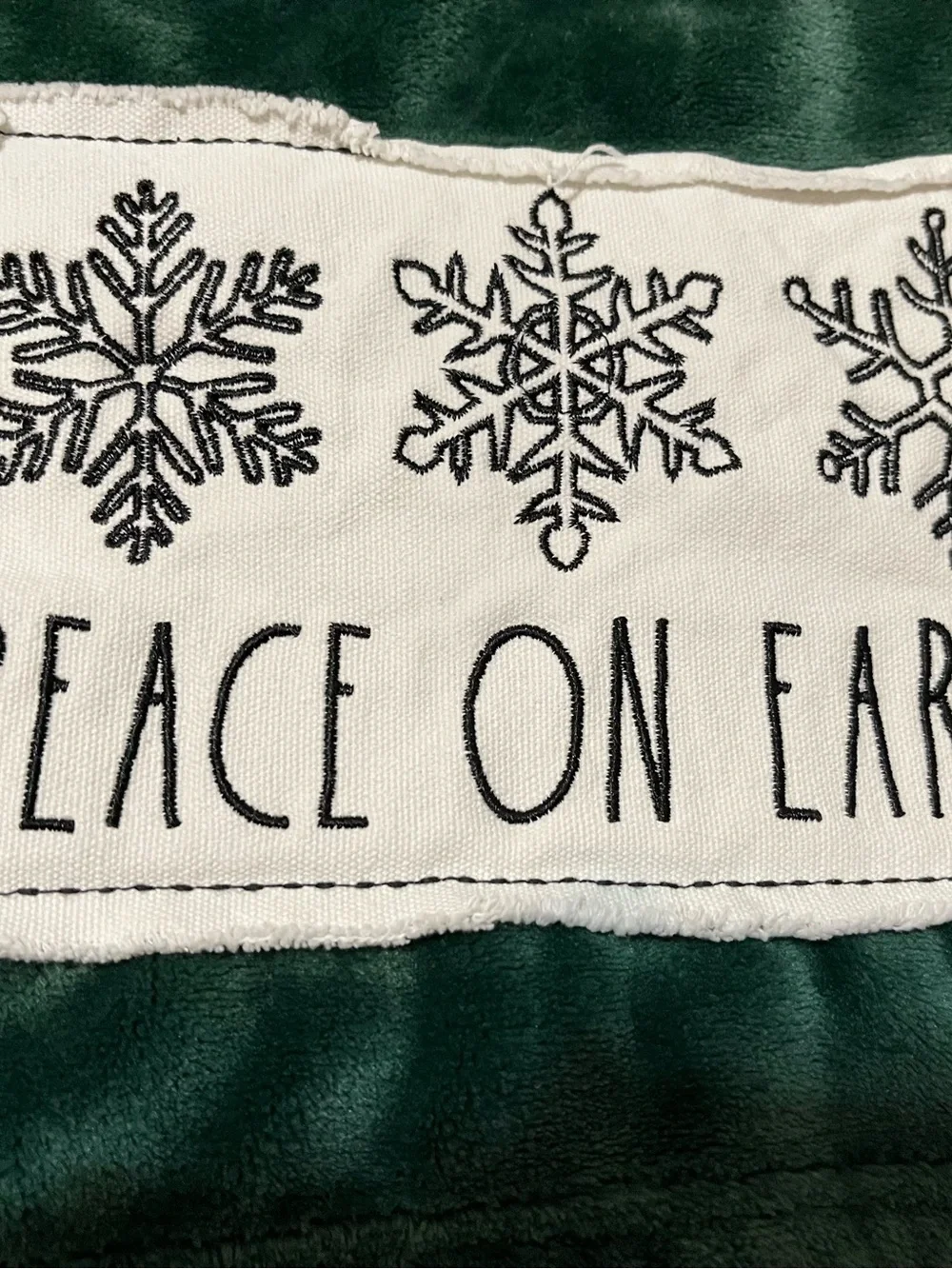 Rae Dunn Peace On Earth Throw Sherpa soft green throw Blanket